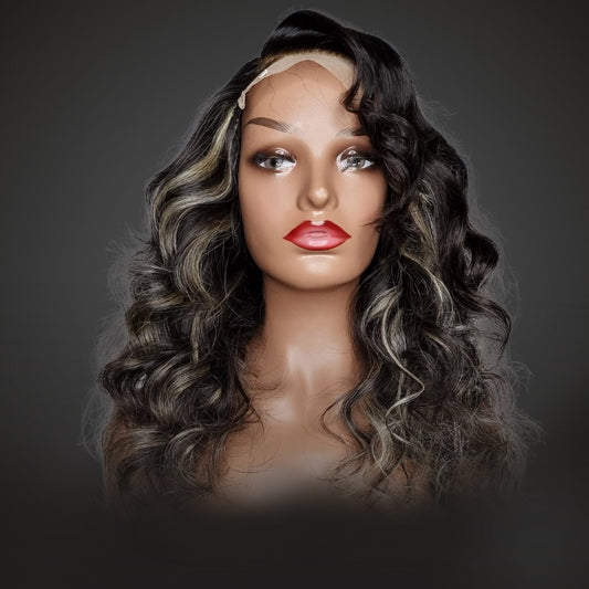 Noir Streaks| Black Wavey MP Wig With Blond